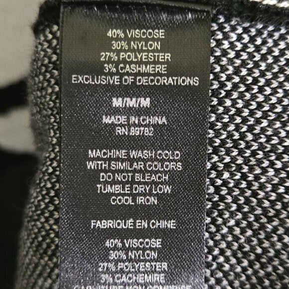 Natori Sayori Shadow Mandalay Dress Black White Knit Midi Size M - Picture 8 of 8